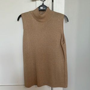 High neck sparkly cream shirt